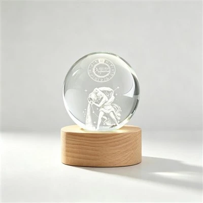 3D Laser Engraved LED Lit K9 Zodiac Sphere