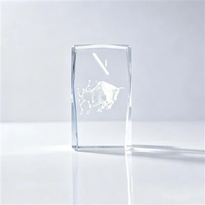 3D Laser Engraved Zodiac K9 Crystal Cube