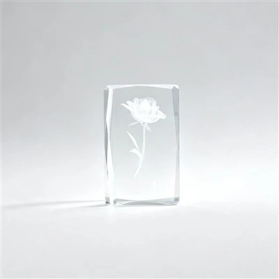 K9 Crystal 3D Laser Engraved Rose Ornament