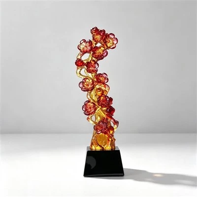 Plum Handcrafted Art Glass Sculpture