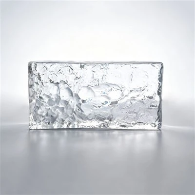 Textured Kiln Formed Rectangular Solid Glass Blocks