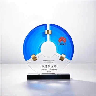 UV Printed Crystal Award Metal Accents UV